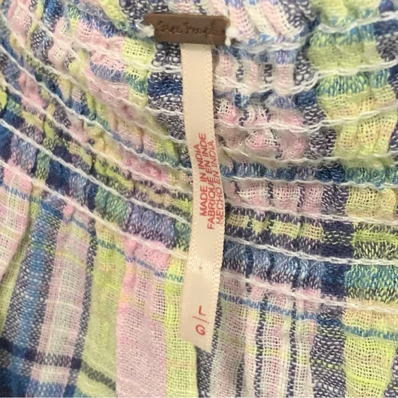 Free People | Multicolor Plaid Marlena | Sz L - Picture 11 of 13